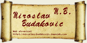 Miroslav Budaković vizit kartica